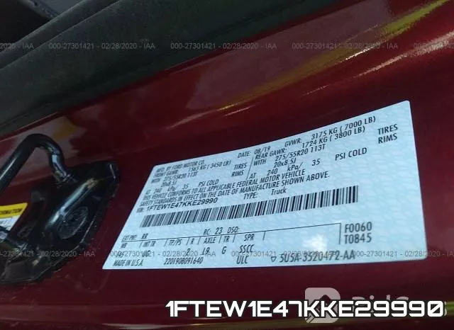 1FTEW1E47KKE29990 фото 10