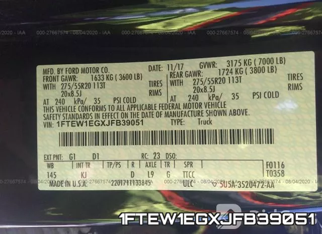 1FTEW1EGXJFB39051 фото 10