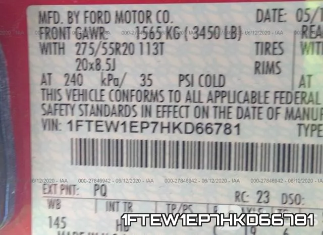 1FTEW1EP7HKD66781 фото 10
