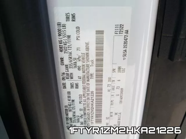 1FTYR1ZM2HKA21226 фото 2