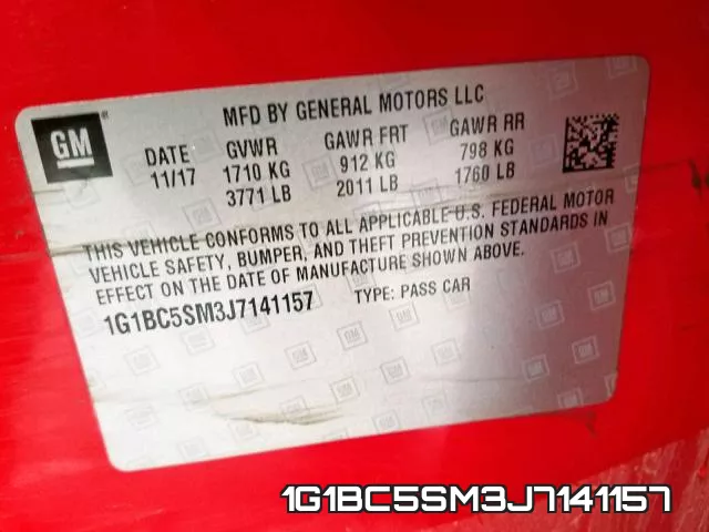 1G1BC5SM3J7141157 фото 2