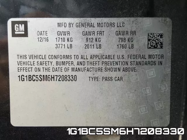 1G1BC5SM6H7208330 фото 2