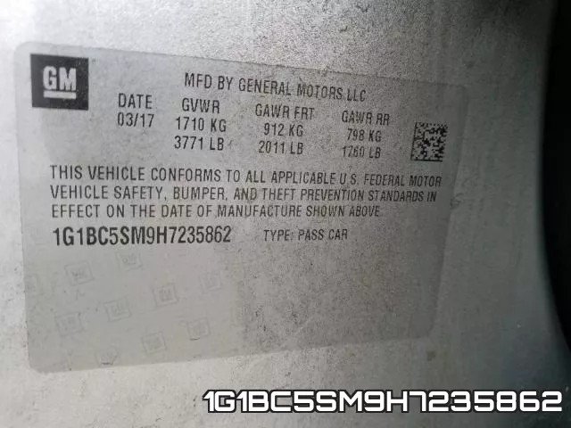 1G1BC5SM9H7235862 фото 2