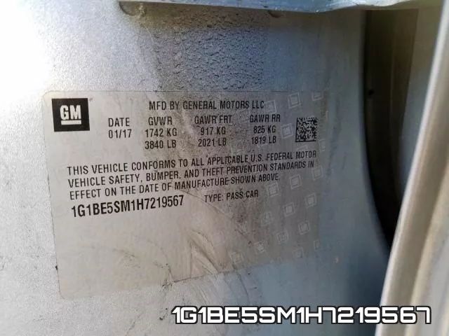 1G1BE5SM1H7219567 фото 2