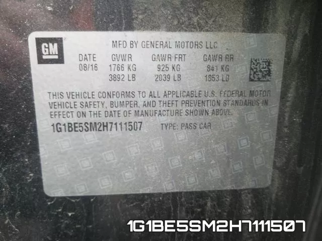 1G1BE5SM2H7111507 фото 2