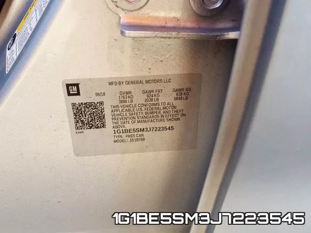 1G1BE5SM3J7223545 фото 2