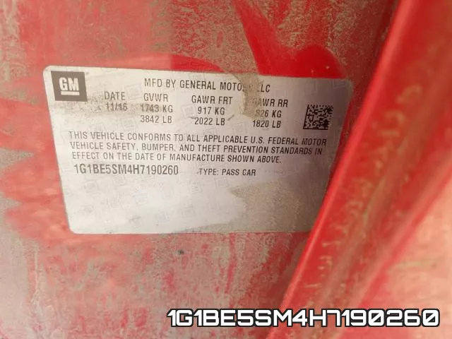 1G1BE5SM4H7190260 фото 2