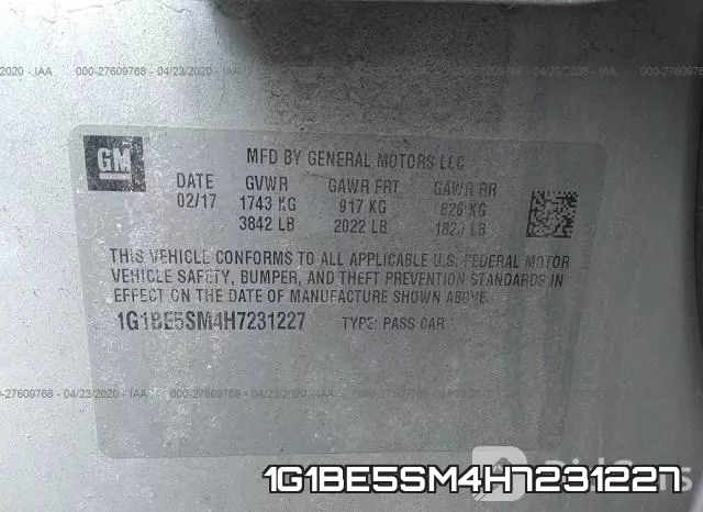 1G1BE5SM4H7231227 фото 10