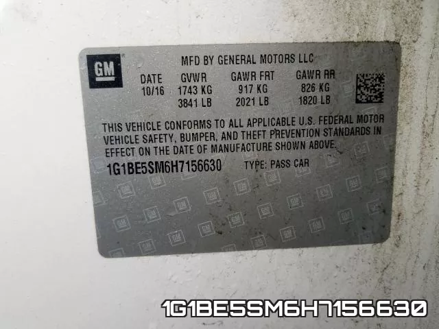 1G1BE5SM6H7156630 фото 2