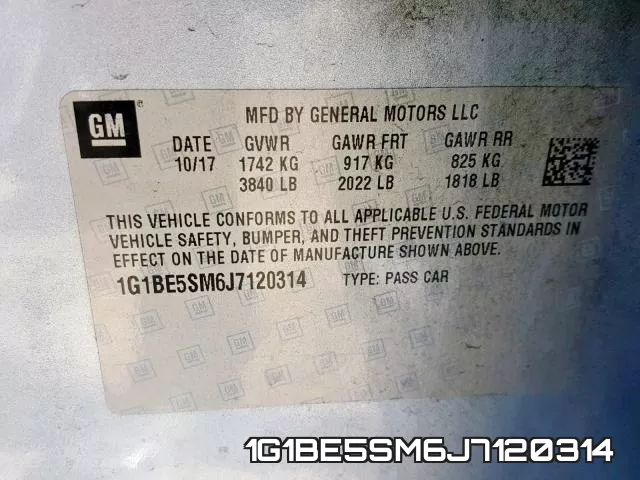 1G1BE5SM6J7120314 фото 2