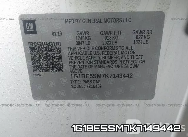 1G1BE5SM7K7143442 фото 10