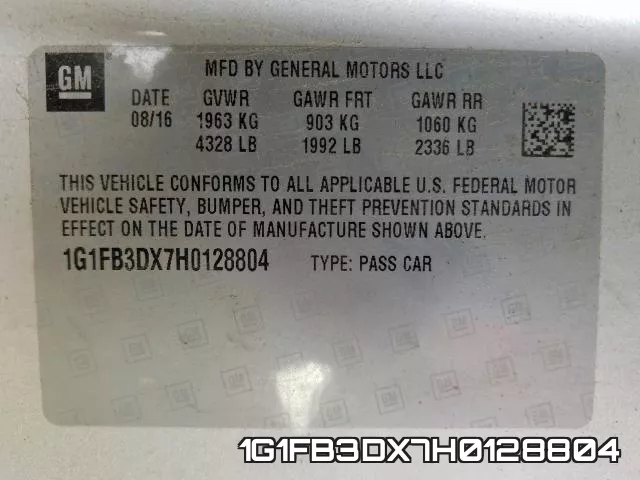 1G1FB3DX7H0128804 фото 2