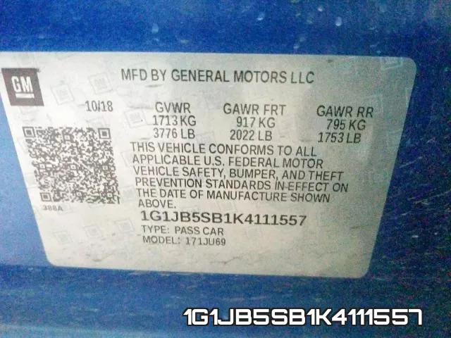 1G1JB5SB1K4111557 фото 2