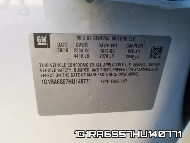 1G1RA6S57HU140771 фото 2