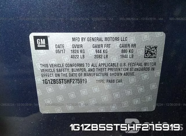 1G1ZB5ST5HF275919 фото 10