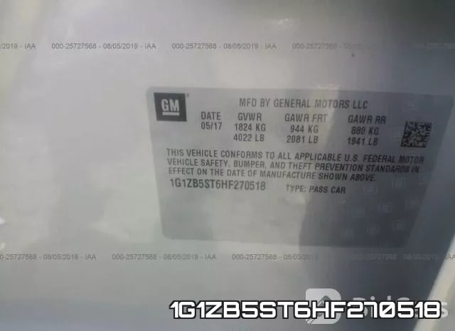 1G1ZB5ST6HF270518 фото 10