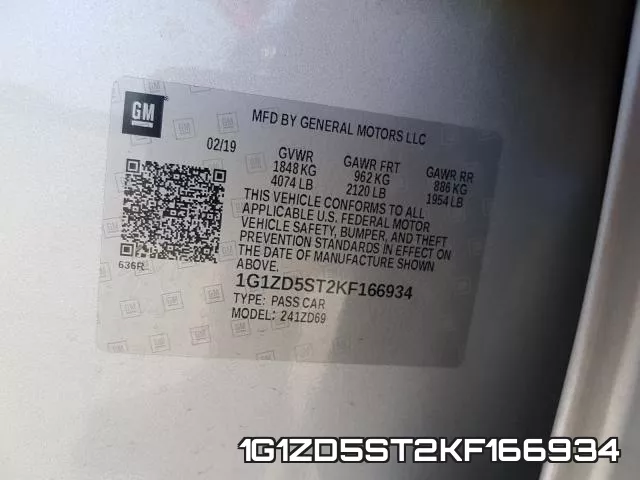 1G1ZD5ST2KF166934 фото 2