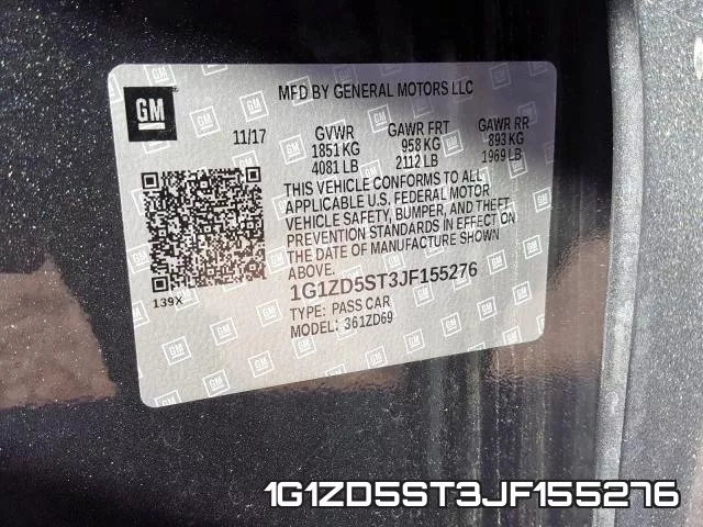 1G1ZD5ST3JF155276 фото 2