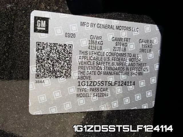 1G1ZD5ST5LF124114 фото 2