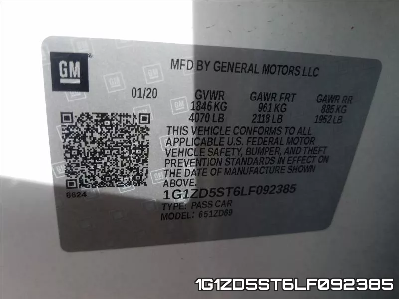 1G1ZD5ST6LF092385 фото 2