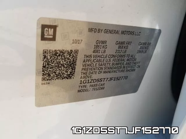 1G1ZD5ST7JF152770 фото 2