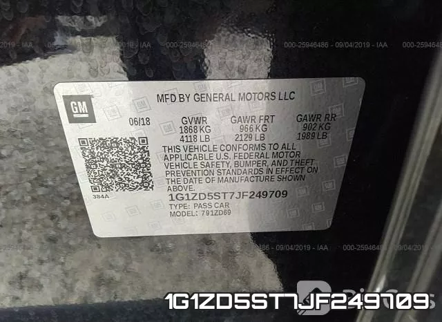1G1ZD5ST7JF249709 фото 10