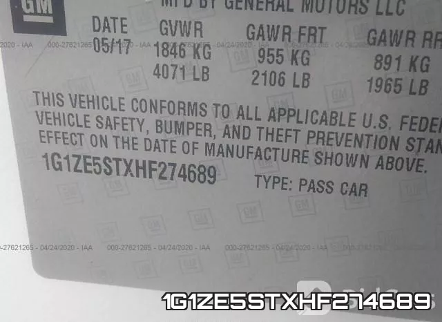 1G1ZE5STXHF274689 фото 10