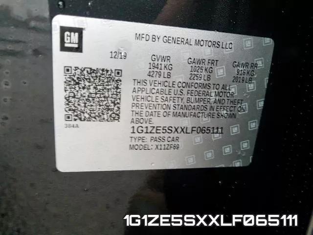 1G1ZE5SXXLF065111 фото 2