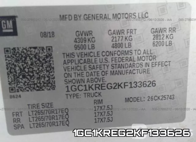 1GC1KREG2KF133626 фото 10