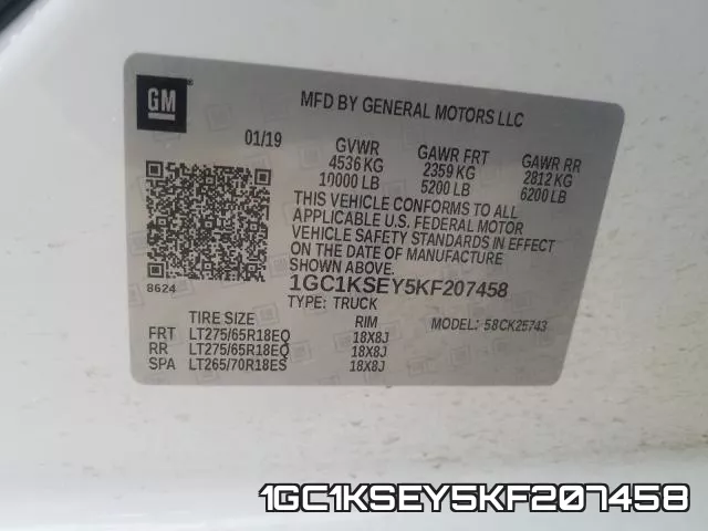 1GC1KSEY5KF207458 фото 2