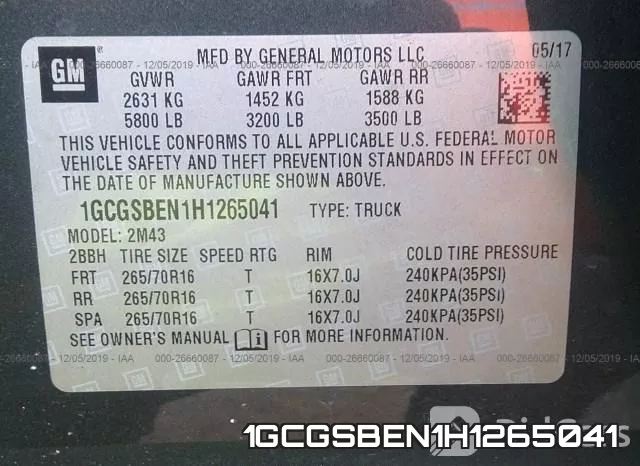 1GCGSBEN1H1265041 фото 10
