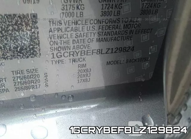 1GCRYBEF8LZ129824 фото 10