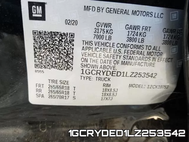 1GCRYDED1LZ253542 фото 2