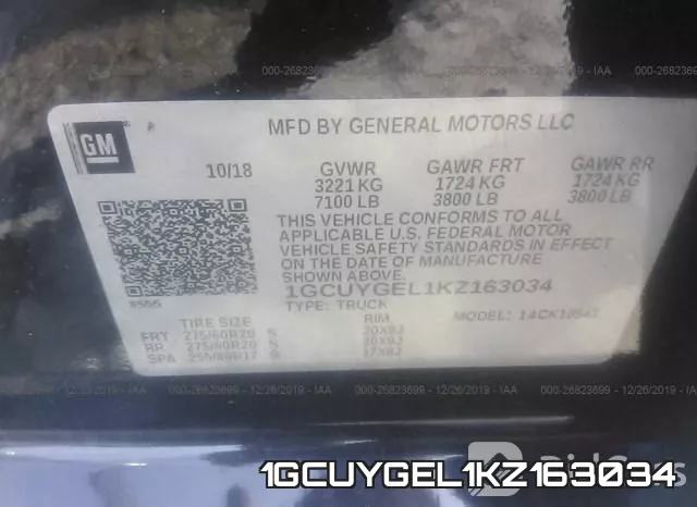 1GCUYGEL1KZ163034 фото 10