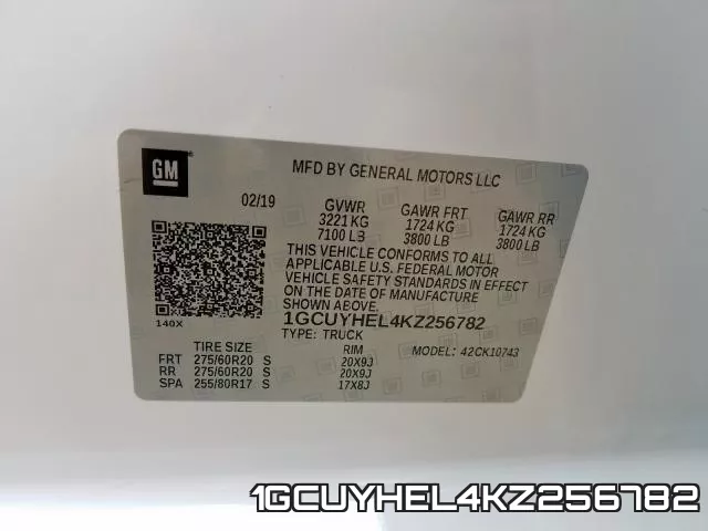 1GCUYHEL4KZ256782 фото 2