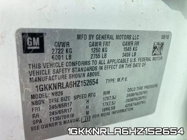 1GKKNRLA6HZ152654 фото 2