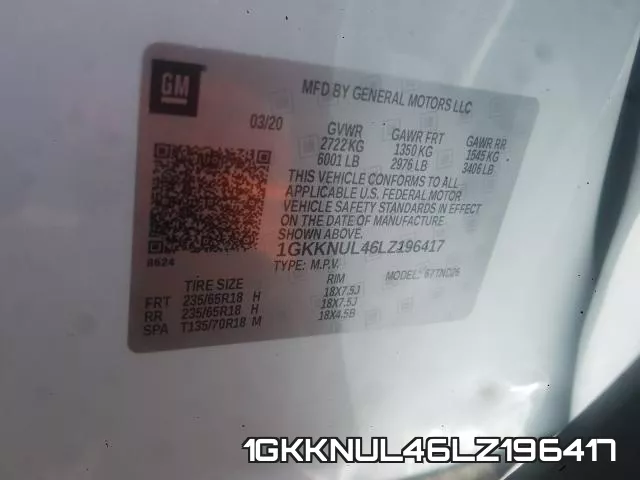 1GKKNUL46LZ196417 фото 2