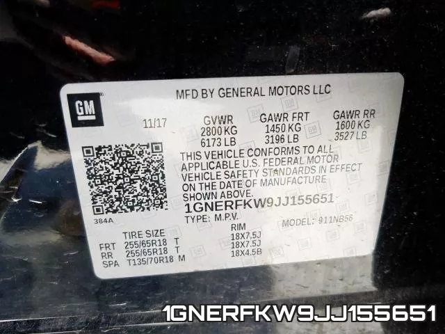 1GNERFKW9JJ155651 фото 2