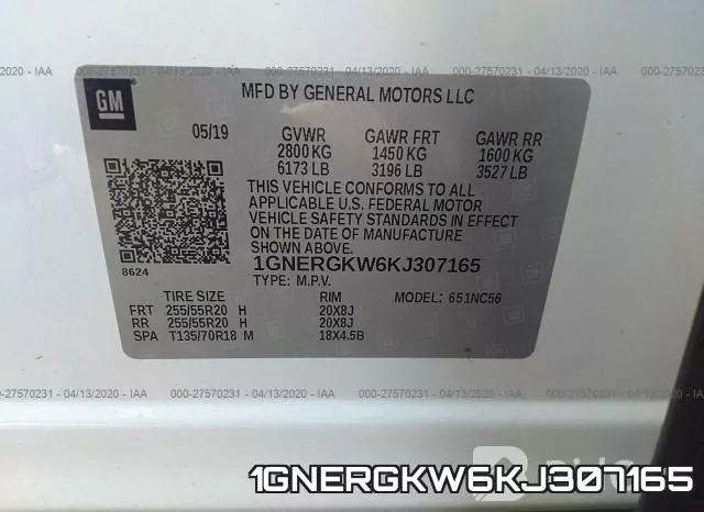 1GNERGKW6KJ307165 фото 10