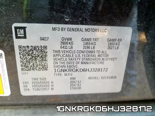 1GNKRGKD6HJ328172 фото 2