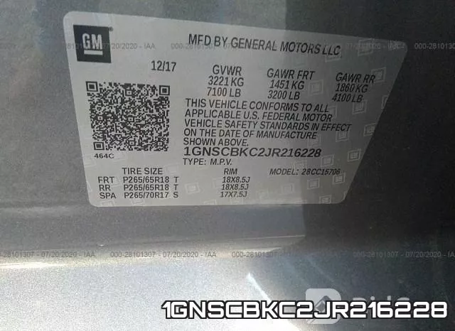 1GNSCBKC2JR216228 фото 10