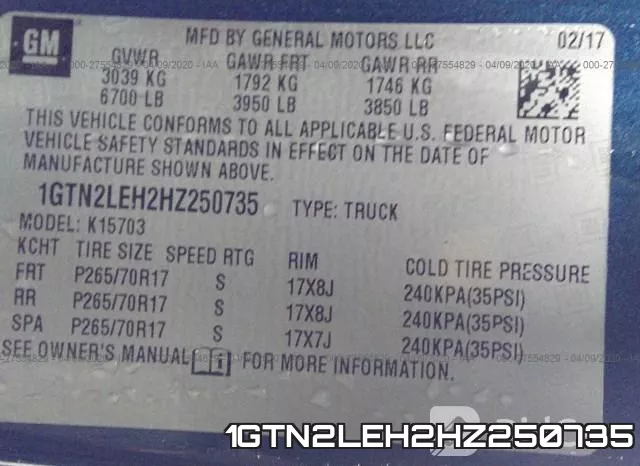 1GTN2LEH2HZ250735 фото 10