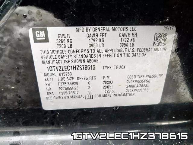 1GTV2LEC1HZ378615 фото 2