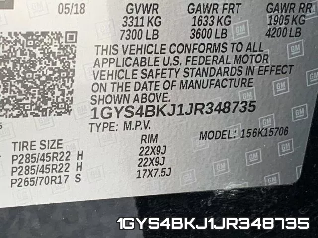 1GYS4BKJ1JR348735 фото 2