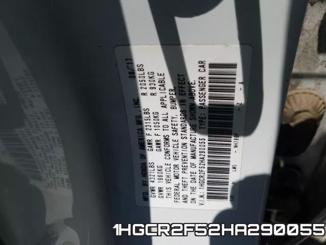 1HGCR2F52HA290055 фото 2