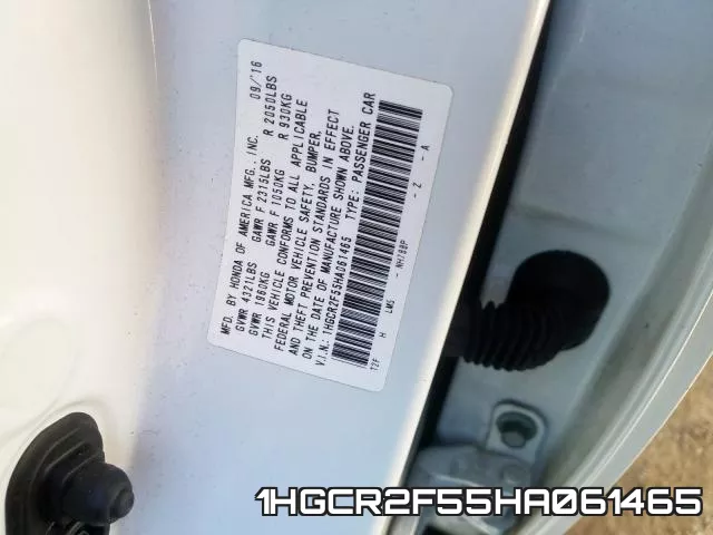 1HGCR2F55HA061465 фото 2