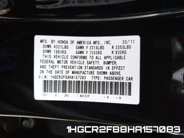 1HGCR2F88HA157083 фото 2