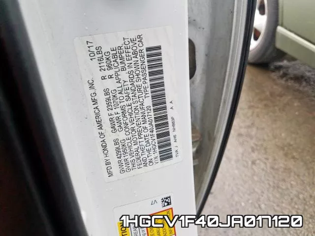 1HGCV1F40JA017120 фото 2