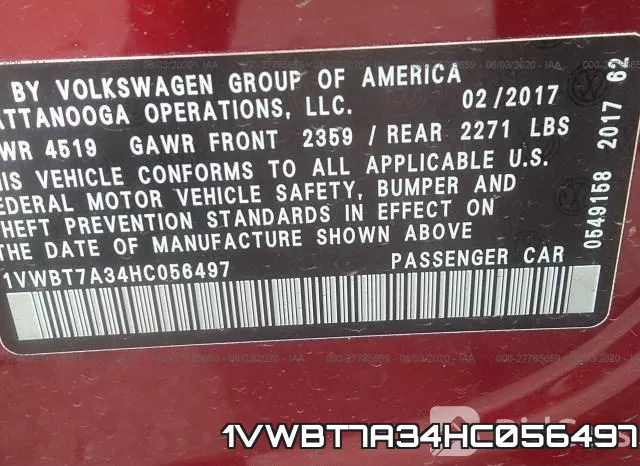 1VWBT7A34HC056497 фото 10