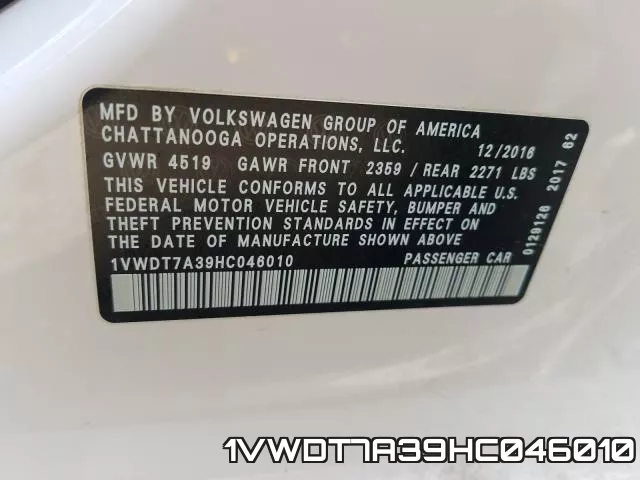 1VWDT7A39HC046010 фото 2